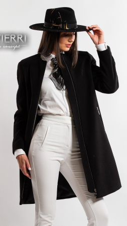 Palton de lână Sentierri 858 negru [1]