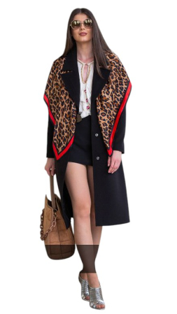 Palton de lână si blană vegană Sentierri 835 negru [4]