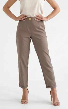 Nou - Pantaloni din in Honey cappuccino