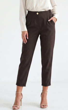Nou - Pantaloni din in Honey maro