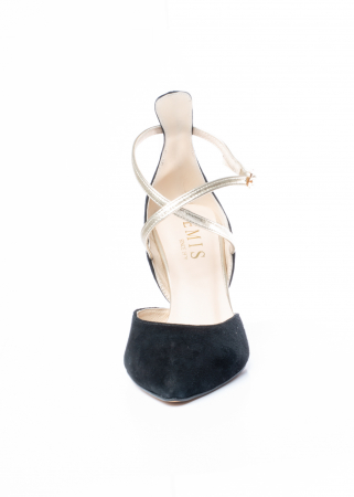 Pantofi de piele naturala Emis 534 negru-gold [2]