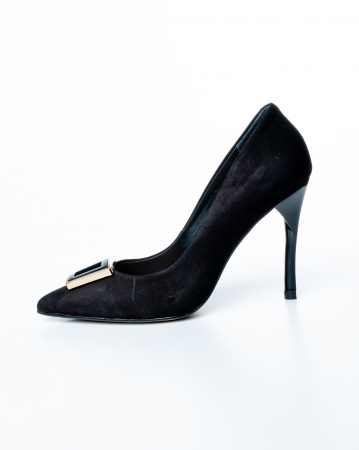Pantofi de piele naturala Epica 1425 - 9 cm  negri [7]