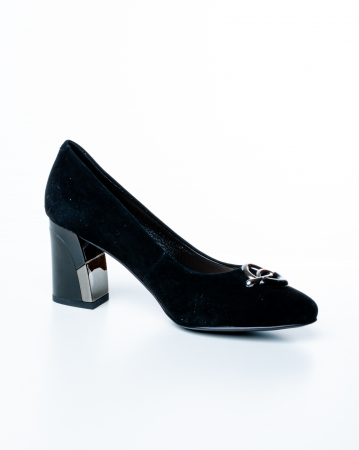 Pantofi de piele naturala Epica 1430 - 7 cm  negri [2]