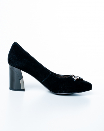 Pantofi de piele naturala Epica 1430 - 7 cm  negri [3]
