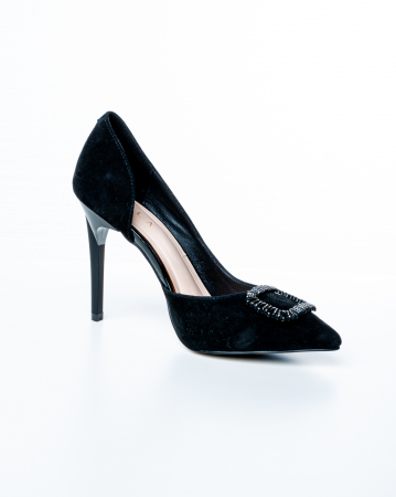Pantofi de piele naturala Epica 3000 - 10 cm  negri [2]