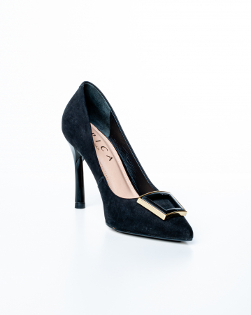 Pantofi de piele naturala Epica 3009 - 9 cm  negri [2]