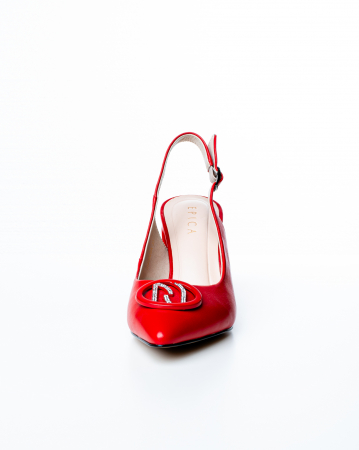 Pantofi de piele naturala Epica 3011 - 7 cm  rosii [1]