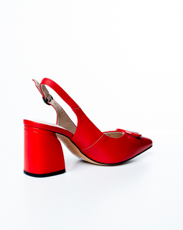 Pantofi de piele naturala Epica 3011 - 7 cm  rosii [4]