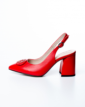 Pantofi de piele naturala Epica 3011 - 7 cm  rosii [7]