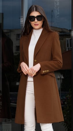 Pardesiu de lână Sentierri 805 maro [0]