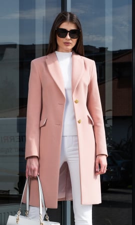 Imbracaminte - Pardesiu de lână Sentierri 805 pudra