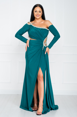Rochii fabricate in Romania - Rochie Abbey lunga verde