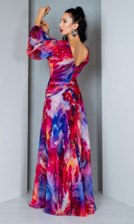 Rochie Abigail lunga multicolor [3]