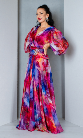 Rochie Abigail lunga multicolor [2]
