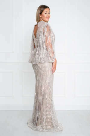 Rochie Adalyn lunga bej [2]