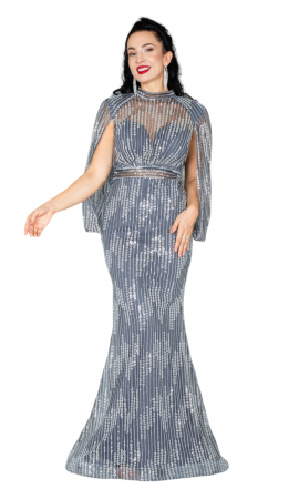 Rochie Adalyn lunga gri [4]