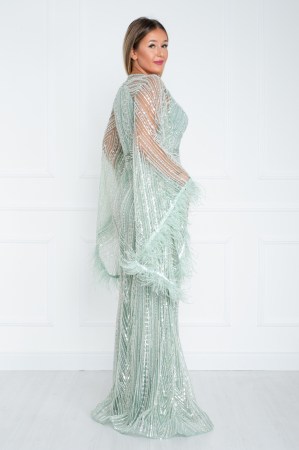 Rochie Addilyn lunga vernil [3]