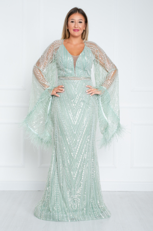 Rochie Addilyn lunga vernil [0]