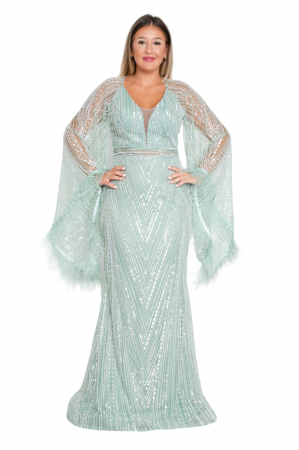 Rochie Addilyn lunga vernil [4]