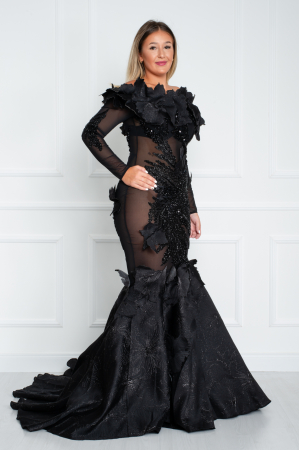 Rochie Adelaide lunga neagra [2]