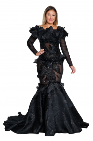 Rochie Adelaide lunga neagra [4]