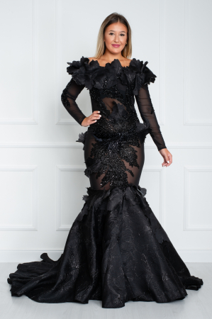 Rochie Adelaide lunga neagra [0]