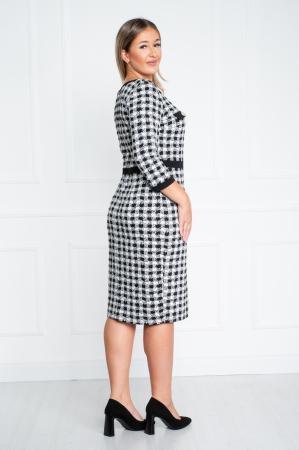 Rochie Alisha midi alb-negru [3]