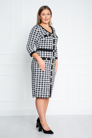 Rochie Alisha midi alb-negru [2]