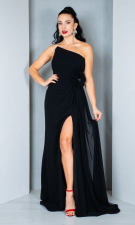 Rochii fabricate in Romania - Rochie Alizeh lunga neagra