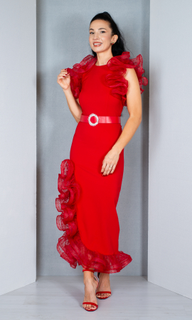 Rochie Alma midi rosie [1]
