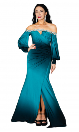 Rochie Andie lunga petrol [4]