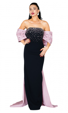 Rochie Andromeda lunga pudra [4]