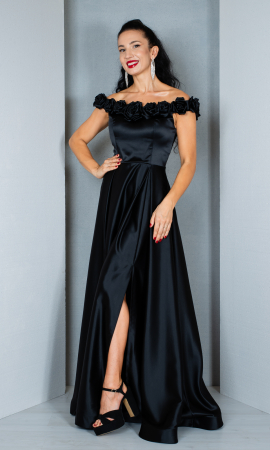 Rochie Anissa lunga neagra [2]