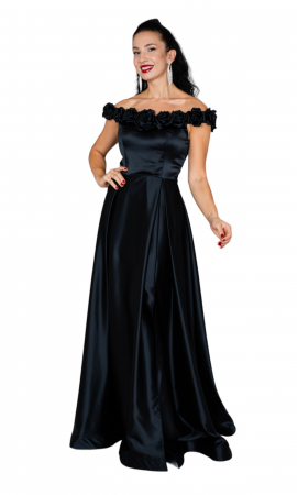Rochie Anissa lunga neagra [4]