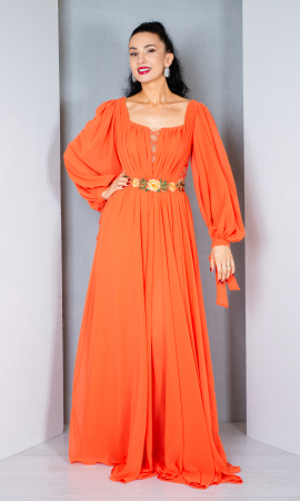 Rochii festivitate absolvire - Rochie Anita lunga orange