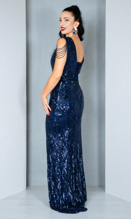 Rochie Ann lunga bleumarin [3]