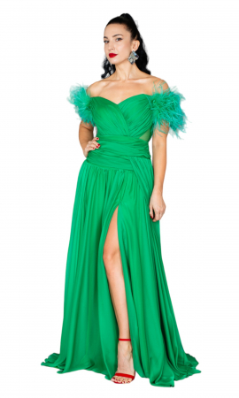 Rochie Annabella lunga verde [4]