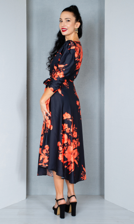 Rochie Annamaria midi portocalie [3]