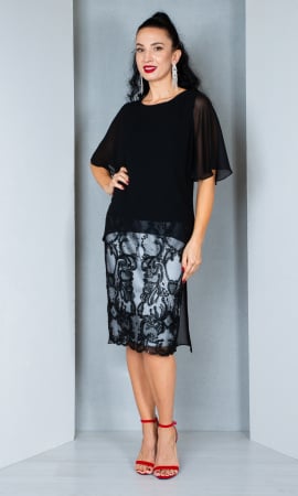 Rochii midi - Rochie Anona midi neagra