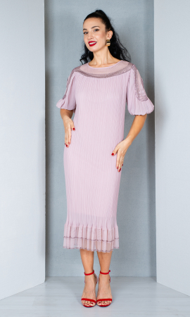 Rochii cununie civila - Rochie Anthea midi pudra