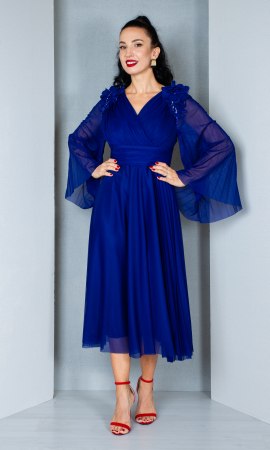 Rochii de banchet - Rochie Antigone midi bleumarin