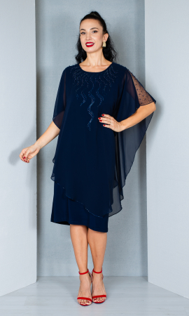 Rochii de toamna - Rochie Antonia midi bleumarin