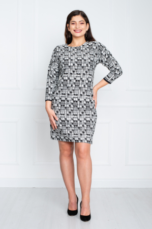 Rochie Aurelie scurta alb-negru [0]