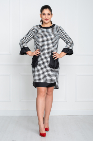 Rochie Bernice scurta alb-negru [0]