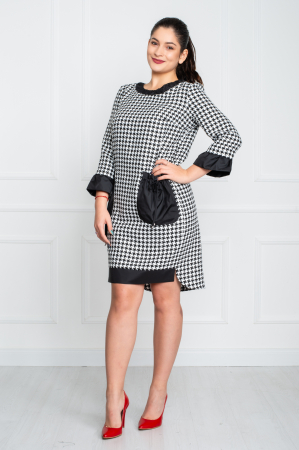 Rochie Bernice scurta alb-negru [2]