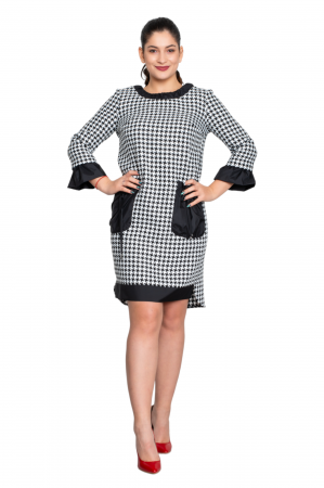 Rochie Bernice scurta alb-negru [4]