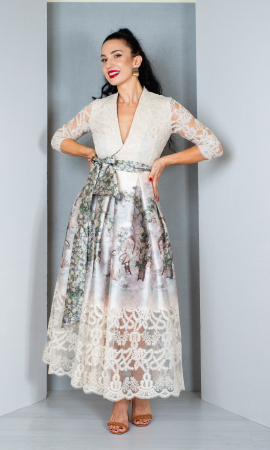 Rochii midi - Rochie Blakeleigh midi crem