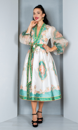 Rochii midi - Rochie Blakelyn midi crem