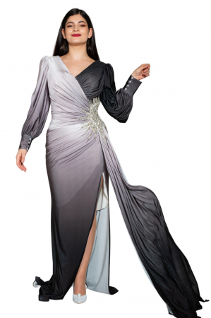 Rochie Bronwyn lunga bej [5]