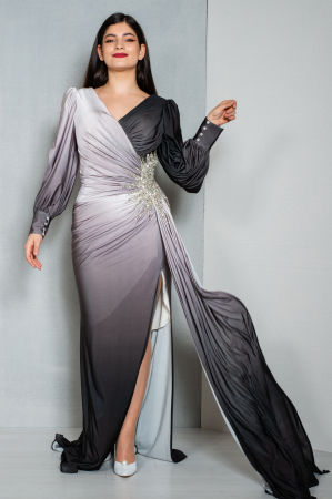 Rochie Bronwyn lunga bej [0]